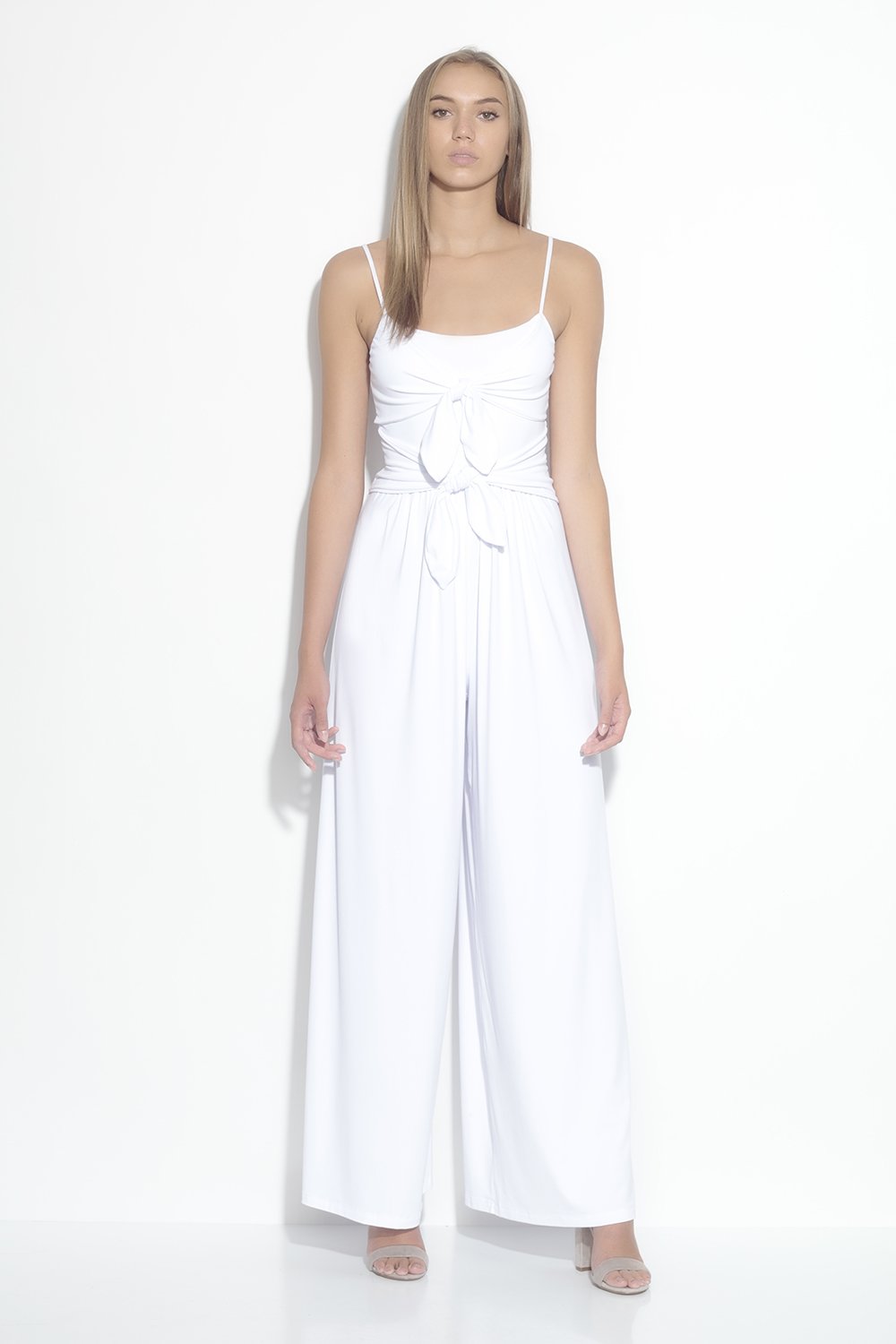 flowy white jumpsuit